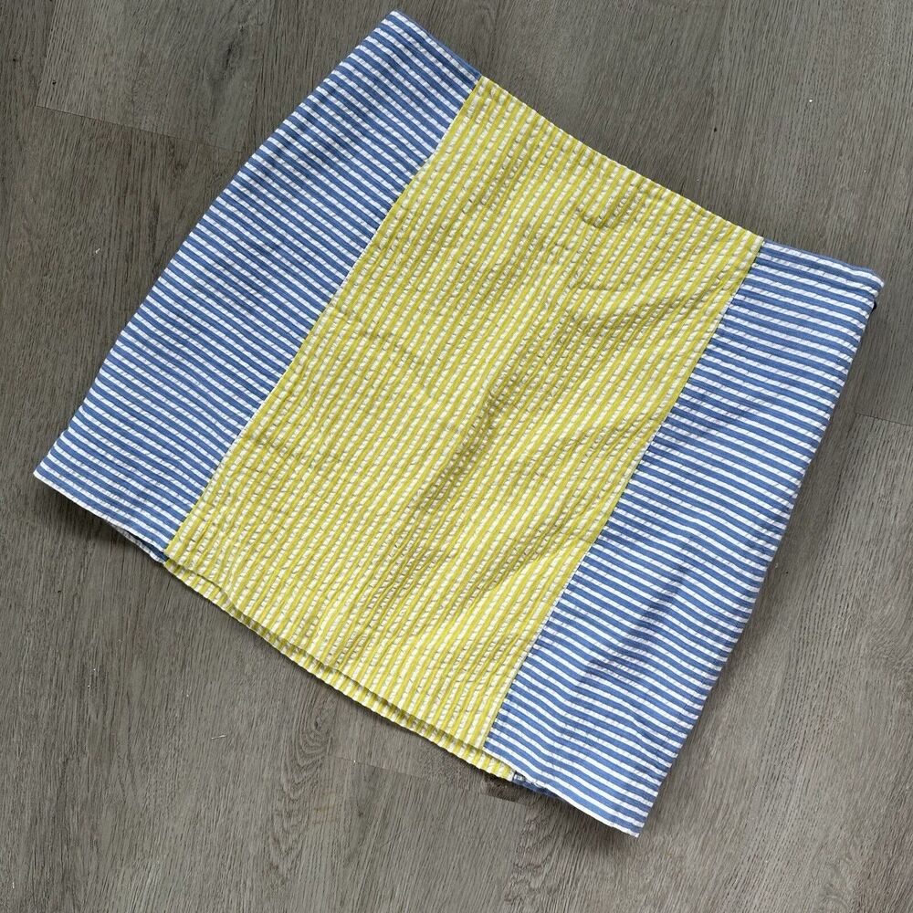 Vineyard Vines Seersucker Striped Skirt Size 0 Yellow Blue